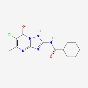 molecular formula C13H16ClN5O2 B11379678 N-(6-chloro-7-hydroxy-5-methyl[1,2,4]triazolo[1,5-a]pyrimidin-2-yl)cyclohexanecarboxamide 