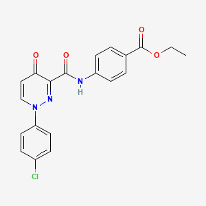 molecular formula C20H16ClN3O4 B11379697 Ethyl 4-({[1-(4-chlorophenyl)-4-oxo-1,4-dihydropyridazin-3-yl]carbonyl}amino)benzoate 