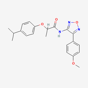 molecular formula C21H23N3O4 B11379891 N-[4-(4-methoxyphenyl)-1,2,5-oxadiazol-3-yl]-2-[4-(propan-2-yl)phenoxy]propanamide 