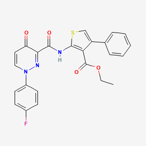 molecular formula C24H18FN3O4S B11379967 Ethyl 2-({[1-(4-fluorophenyl)-4-oxo-1,4-dihydropyridazin-3-yl]carbonyl}amino)-4-phenylthiophene-3-carboxylate 