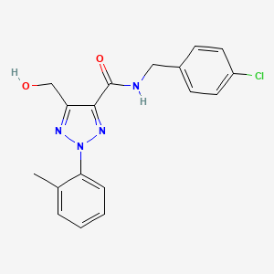 molecular formula C18H17ClN4O2 B11380038 N-(4-chlorobenzyl)-5-(hydroxymethyl)-2-(2-methylphenyl)-2H-1,2,3-triazole-4-carboxamide 