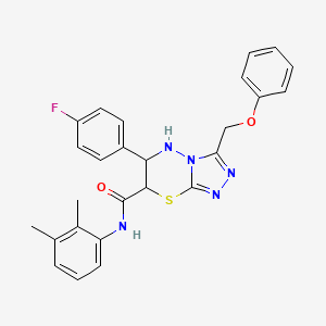 molecular formula C26H24FN5O2S B11380091 N-(2,3-dimethylphenyl)-6-(4-fluorophenyl)-3-(phenoxymethyl)-6,7-dihydro-5H-[1,2,4]triazolo[3,4-b][1,3,4]thiadiazine-7-carboxamide 