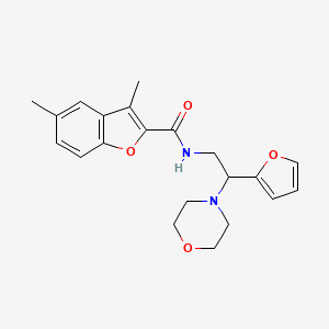 molecular formula C21H24N2O4 B11380146 N-[2-(furan-2-yl)-2-(morpholin-4-yl)ethyl]-3,5-dimethyl-1-benzofuran-2-carboxamide 