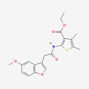 molecular formula C20H21NO5S B11380177 Ethyl 2-{[(5-methoxy-1-benzofuran-3-yl)acetyl]amino}-4,5-dimethylthiophene-3-carboxylate 