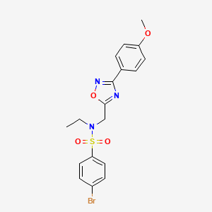 molecular formula C18H18BrN3O4S B11380225 4-bromo-N-ethyl-N-{[3-(4-methoxyphenyl)-1,2,4-oxadiazol-5-yl]methyl}benzenesulfonamide 