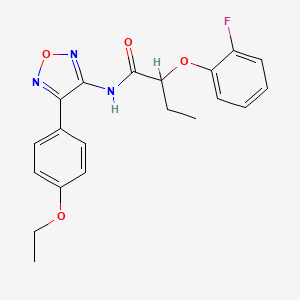molecular formula C20H20FN3O4 B11380240 N-[4-(4-ethoxyphenyl)-1,2,5-oxadiazol-3-yl]-2-(2-fluorophenoxy)butanamide 