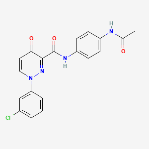 molecular formula C19H15ClN4O3 B11380487 N-[4-(acetylamino)phenyl]-1-(3-chlorophenyl)-4-oxo-1,4-dihydropyridazine-3-carboxamide 