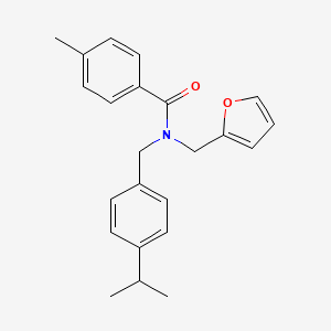 molecular formula C23H25NO2 B11380728 N-(furan-2-ylmethyl)-4-methyl-N-[4-(propan-2-yl)benzyl]benzamide 