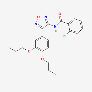 molecular formula C21H22ClN3O4 B11380909 2-chloro-N-[4-(3,4-dipropoxyphenyl)-1,2,5-oxadiazol-3-yl]benzamide 