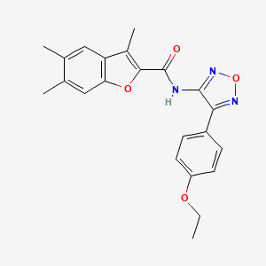 molecular formula C22H21N3O4 B11380913 N-[4-(4-ethoxyphenyl)-1,2,5-oxadiazol-3-yl]-3,5,6-trimethyl-1-benzofuran-2-carboxamide 