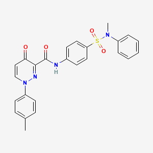 molecular formula C25H22N4O4S B11380948 1-(4-methylphenyl)-N-{4-[methyl(phenyl)sulfamoyl]phenyl}-4-oxo-1,4-dihydropyridazine-3-carboxamide 