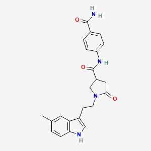 molecular formula C23H24N4O3 B11380969 N-(4-carbamoylphenyl)-1-[2-(5-methyl-1H-indol-3-yl)ethyl]-5-oxopyrrolidine-3-carboxamide 
