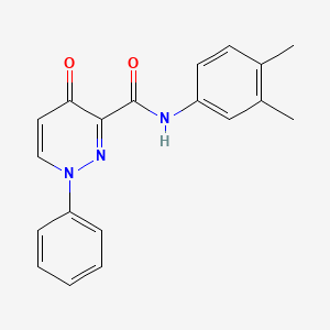 molecular formula C19H17N3O2 B11381099 N-(3,4-dimethylphenyl)-4-oxo-1-phenyl-1,4-dihydropyridazine-3-carboxamide 