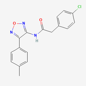 molecular formula C17H14ClN3O2 B11381632 2-(4-chlorophenyl)-N-[4-(4-methylphenyl)-1,2,5-oxadiazol-3-yl]acetamide 