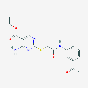 molecular formula C17H18N4O4S B11381741 Ethyl 2-({2-[(3-acetylphenyl)amino]-2-oxoethyl}sulfanyl)-4-aminopyrimidine-5-carboxylate 