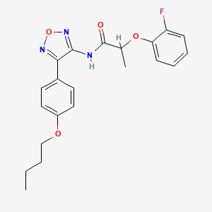 molecular formula C21H22FN3O4 B11382135 N-[4-(4-butoxyphenyl)-1,2,5-oxadiazol-3-yl]-2-(2-fluorophenoxy)propanamide 