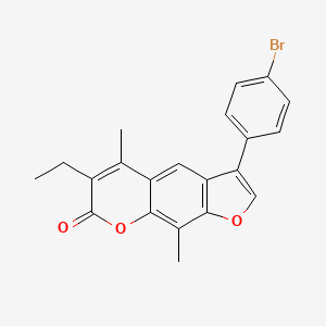 molecular formula C21H17BrO3 B11382203 3-(4-bromophenyl)-6-ethyl-5,9-dimethyl-7H-furo[3,2-g]chromen-7-one 