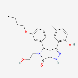 molecular formula C24H27N3O4 B11382290 4-(3-butoxyphenyl)-5-(2-hydroxyethyl)-3-(2-hydroxy-5-methylphenyl)-4,5-dihydropyrrolo[3,4-c]pyrazol-6(1H)-one 