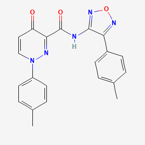 molecular formula C21H17N5O3 B11382296 1-(4-methylphenyl)-N-[4-(4-methylphenyl)-1,2,5-oxadiazol-3-yl]-4-oxo-1,4-dihydropyridazine-3-carboxamide 