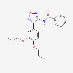 molecular formula C21H23N3O4 B11382315 N-[4-(3,4-dipropoxyphenyl)-1,2,5-oxadiazol-3-yl]benzamide 