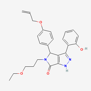 molecular formula C25H27N3O4 B11382383 5-(3-ethoxypropyl)-3-(2-hydroxyphenyl)-4-[4-(prop-2-en-1-yloxy)phenyl]-4,5-dihydropyrrolo[3,4-c]pyrazol-6(1H)-one 