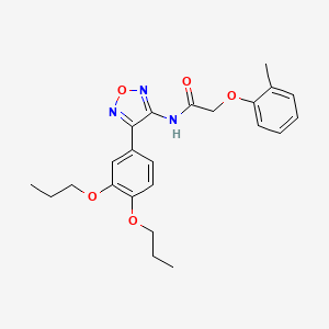 molecular formula C23H27N3O5 B11382387 N-[4-(3,4-dipropoxyphenyl)-1,2,5-oxadiazol-3-yl]-2-(2-methylphenoxy)acetamide 