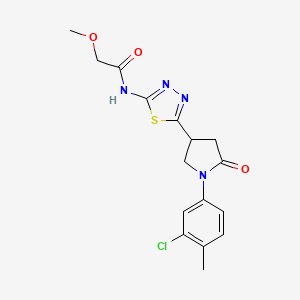 molecular formula C16H17ClN4O3S B11382448 N-{5-[1-(3-chloro-4-methylphenyl)-5-oxopyrrolidin-3-yl]-1,3,4-thiadiazol-2-yl}-2-methoxyacetamide 