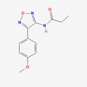 molecular formula C12H13N3O3 B11382559 N-[4-(4-methoxyphenyl)-1,2,5-oxadiazol-3-yl]propanamide 