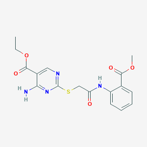molecular formula C17H18N4O5S B11382654 Ethyl 4-amino-2-[(2-{[2-(methoxycarbonyl)phenyl]amino}-2-oxoethyl)sulfanyl]pyrimidine-5-carboxylate 