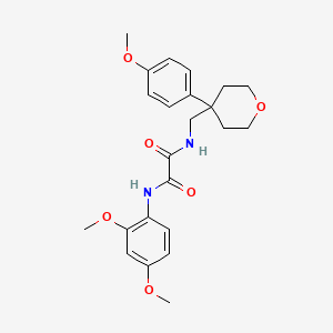 molecular formula C23H28N2O6 B11382769 N-(2,4-Dimethoxyphenyl)-N'-{[4-(4-methoxyphenyl)oxan-4-YL]methyl}ethanediamide 