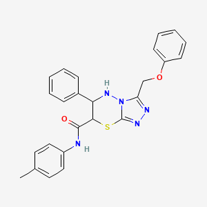 molecular formula C25H23N5O2S B11383014 N-(4-methylphenyl)-3-(phenoxymethyl)-6-phenyl-6,7-dihydro-5H-[1,2,4]triazolo[3,4-b][1,3,4]thiadiazine-7-carboxamide 