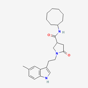 molecular formula C24H33N3O2 B11383032 N-cyclooctyl-1-[2-(5-methyl-1H-indol-3-yl)ethyl]-5-oxopyrrolidine-3-carboxamide 