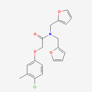 molecular formula C19H18ClNO4 B11383045 2-(4-chloro-3-methylphenoxy)-N,N-bis(furan-2-ylmethyl)acetamide 