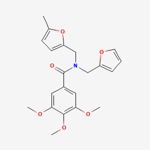 molecular formula C21H23NO6 B11383146 N-(furan-2-ylmethyl)-3,4,5-trimethoxy-N-[(5-methylfuran-2-yl)methyl]benzamide 