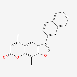 molecular formula C23H16O3 B11383346 5,9-dimethyl-3-(2-naphthyl)-7H-furo[3,2-g]chromen-7-one 