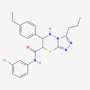 molecular formula C22H24ClN5OS B11383506 N-(3-chlorophenyl)-6-(4-ethylphenyl)-3-propyl-6,7-dihydro-5H-[1,2,4]triazolo[3,4-b][1,3,4]thiadiazine-7-carboxamide 