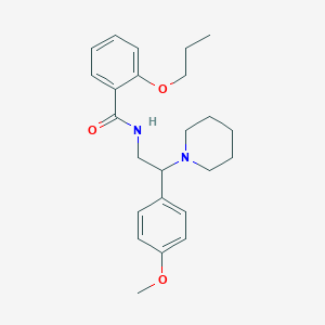 molecular formula C24H32N2O3 B11383518 N-[2-(4-methoxyphenyl)-2-(piperidin-1-yl)ethyl]-2-propoxybenzamide 