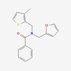 molecular formula C18H17NO2S B11383532 N-(furan-2-ylmethyl)-N-[(3-methylthiophen-2-yl)methyl]benzamide 