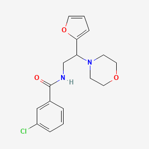 molecular formula C17H19ClN2O3 B11383652 3-chloro-N-[2-(furan-2-yl)-2-(morpholin-4-yl)ethyl]benzamide 