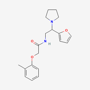 molecular formula C19H24N2O3 B11383682 N-[2-(furan-2-yl)-2-(pyrrolidin-1-yl)ethyl]-2-(2-methylphenoxy)acetamide 