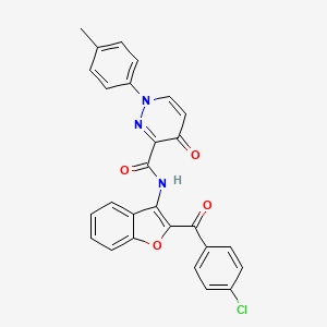 molecular formula C27H18ClN3O4 B11383708 N-[2-(4-chlorobenzoyl)-1-benzofuran-3-yl]-1-(4-methylphenyl)-4-oxo-1,4-dihydropyridazine-3-carboxamide 