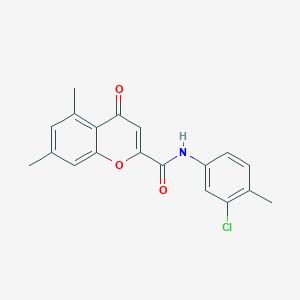 molecular formula C19H16ClNO3 B11383766 N-(3-chloro-4-methylphenyl)-5,7-dimethyl-4-oxo-4H-chromene-2-carboxamide 