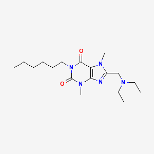 molecular formula C18H31N5O2 B11383853 8-[(diethylamino)methyl]-1-hexyl-3,7-dimethyl-3,7-dihydro-1H-purine-2,6-dione 
