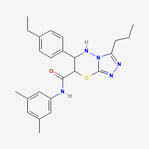 molecular formula C24H29N5OS B11383953 N-(3,5-dimethylphenyl)-6-(4-ethylphenyl)-3-propyl-6,7-dihydro-5H-[1,2,4]triazolo[3,4-b][1,3,4]thiadiazine-7-carboxamide 