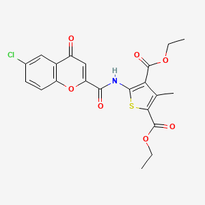 molecular formula C21H18ClNO7S B11384095 diethyl 5-{[(6-chloro-4-oxo-4H-chromen-2-yl)carbonyl]amino}-3-methylthiophene-2,4-dicarboxylate 