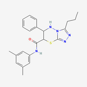 molecular formula C22H25N5OS B11384250 N-(3,5-dimethylphenyl)-6-phenyl-3-propyl-6,7-dihydro-5H-[1,2,4]triazolo[3,4-b][1,3,4]thiadiazine-7-carboxamide 
