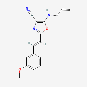 molecular formula C16H15N3O2 B11384337 2-[(E)-2-(3-methoxyphenyl)ethenyl]-5-(prop-2-en-1-ylamino)-1,3-oxazole-4-carbonitrile 