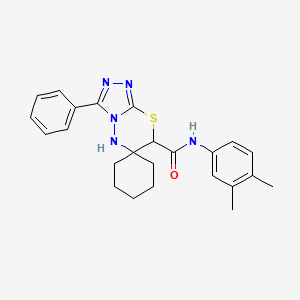 molecular formula C24H27N5OS B11384381 N-(3,4-dimethylphenyl)-3'-phenylspiro[cyclohexane-1,6'-[1,2,4]triazolo[3,4-b][1,3,4]thiadiazine]-7'-carboxamide 