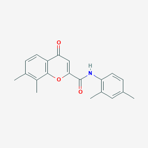 molecular formula C20H19NO3 B11384519 N-(2,4-dimethylphenyl)-7,8-dimethyl-4-oxo-4H-chromene-2-carboxamide 