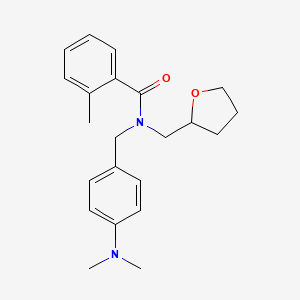 molecular formula C22H28N2O2 B11384557 N-[4-(dimethylamino)benzyl]-2-methyl-N-(tetrahydrofuran-2-ylmethyl)benzamide 